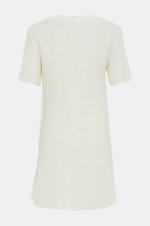 ECRU SHORT SLEEVE ABOVE THE KNEE DRESS 7