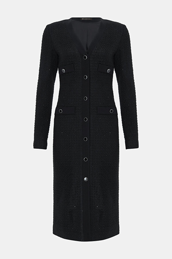 BLACK LONG SLEEVE BELOW THE KNEE DRESS 7
