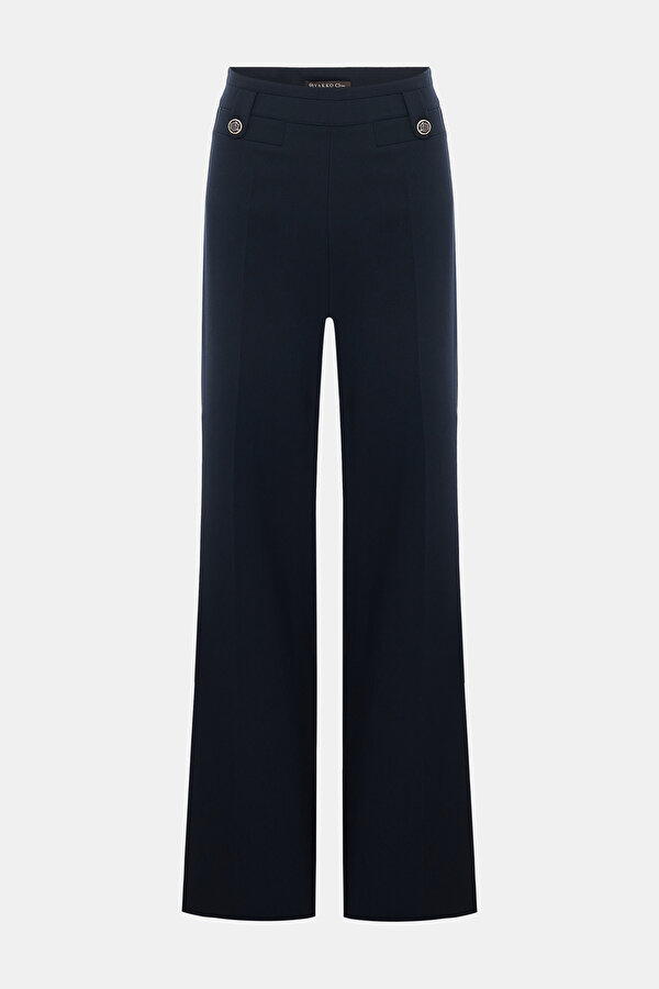 NAVY BLUE WIDE LEG TROUSERS 6