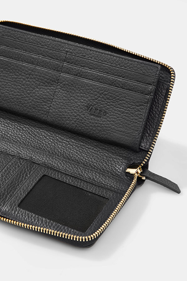 BLACK MONOGRAM LEATHER WALLET 6