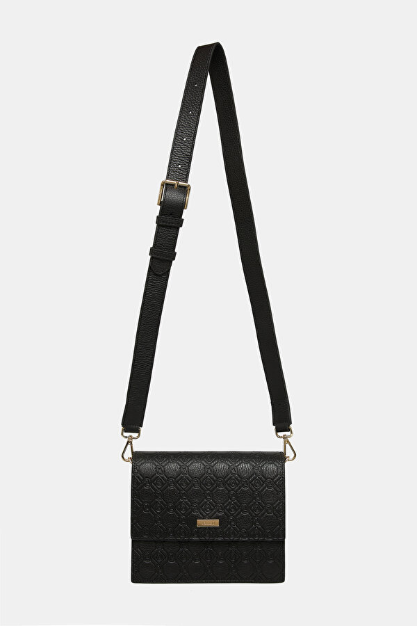 BLACK MONOGRAM LEATHER BAG 2