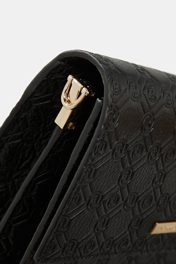 BLACK MONOGRAM LEATHER BAG 6