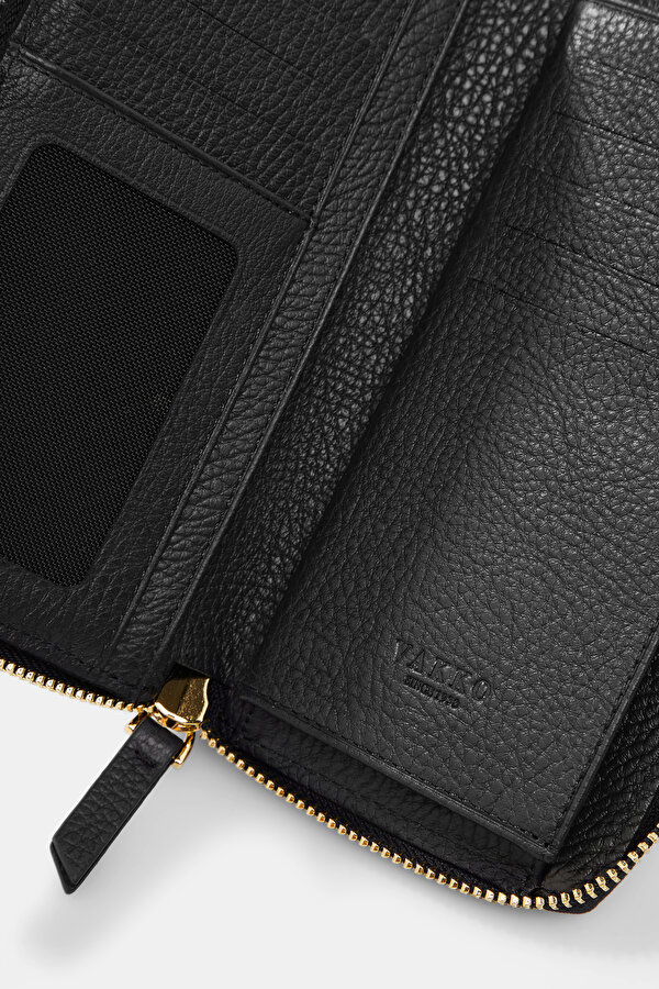 BLACK MONOGRAM LEATHER WALLET 6