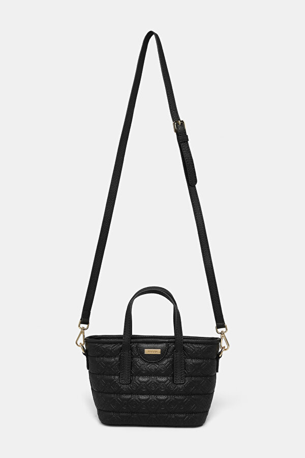 BLACK MONOGRAM LEATHER BAG 2