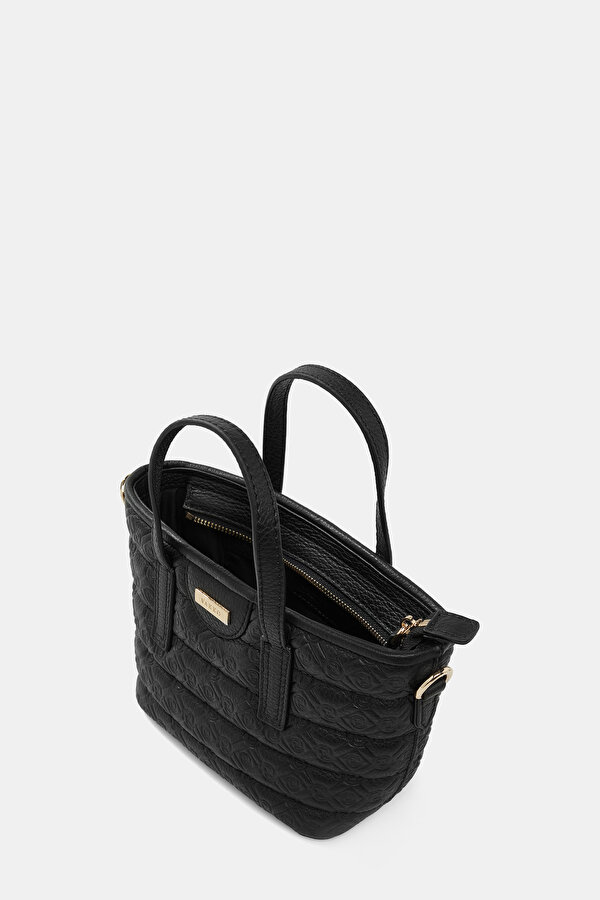 BLACK MONOGRAM LEATHER BAG 6