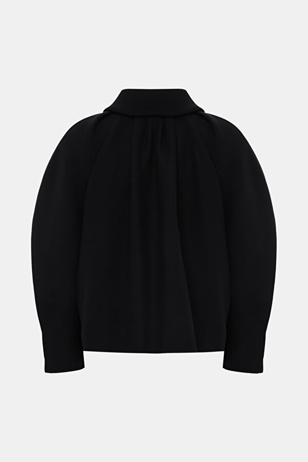 BLACK WOOL REEFER JACKET 2