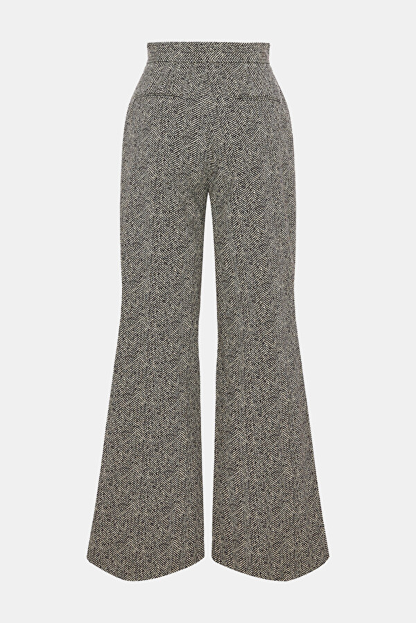 GRAY MELANGE STRAIGHT CUT TROUSERS 2