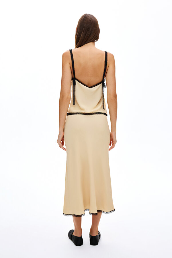 CREAM SLEEVELESS SUSPENDER BLOUSE 2