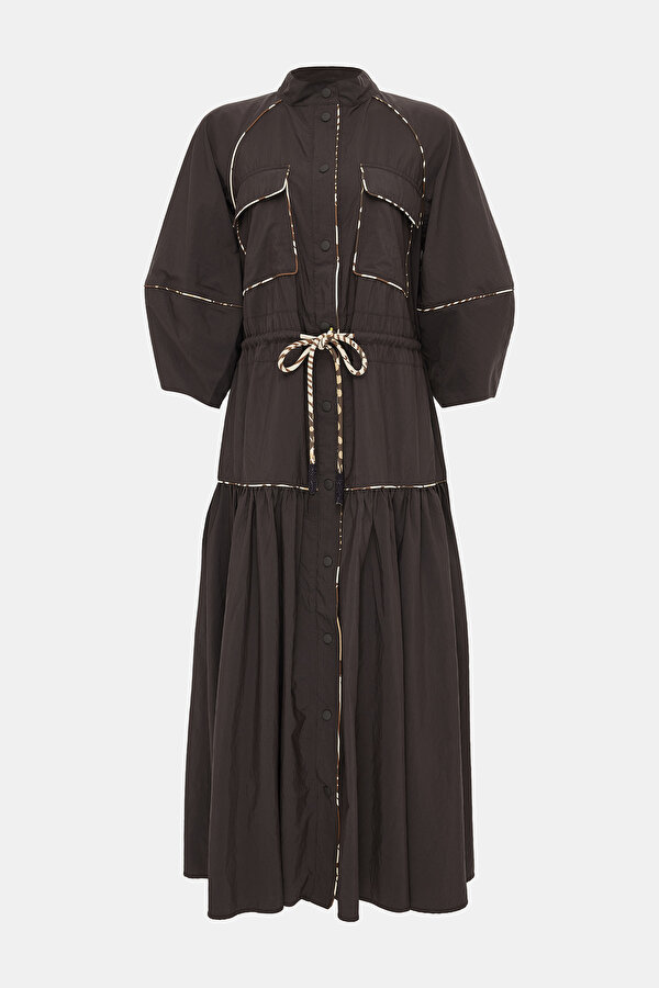 DARK BROWN MIDI DRESS