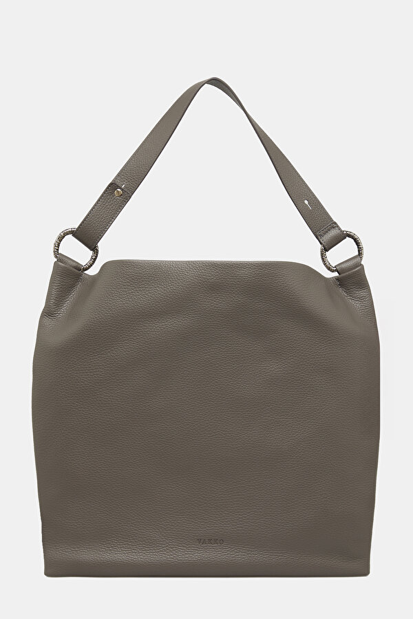 DARK GREY LEATHER BAG