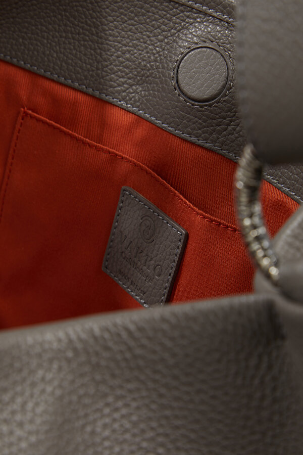 DARK GREY LEATHER BAG 6
