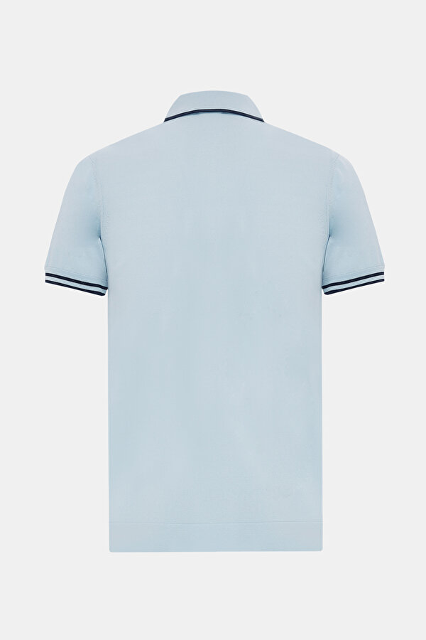 LIGHT BLUE POLO NECK SHORT SLEEVE TSHIRT 2