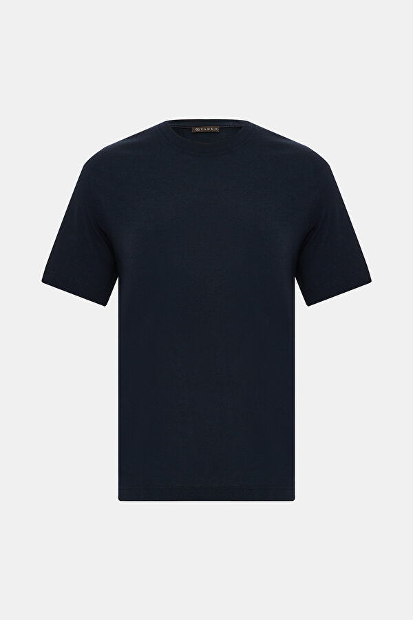 NAVY BLUE BASIC / ROUND NECKLINE SHORT SLEEVE TSHIRT