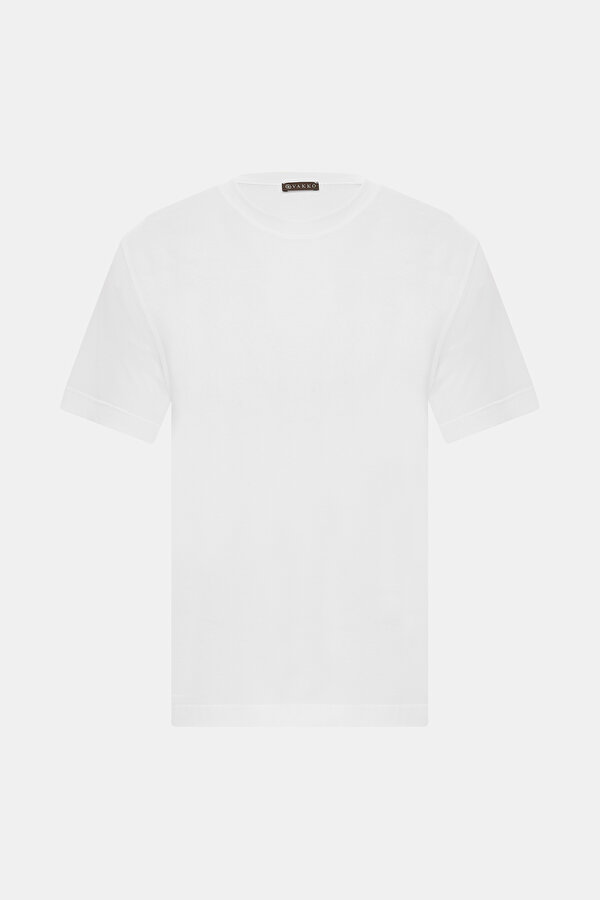 WHITE BASIC / ROUND NECKLINE SHORT SLEEVE TSHIRT