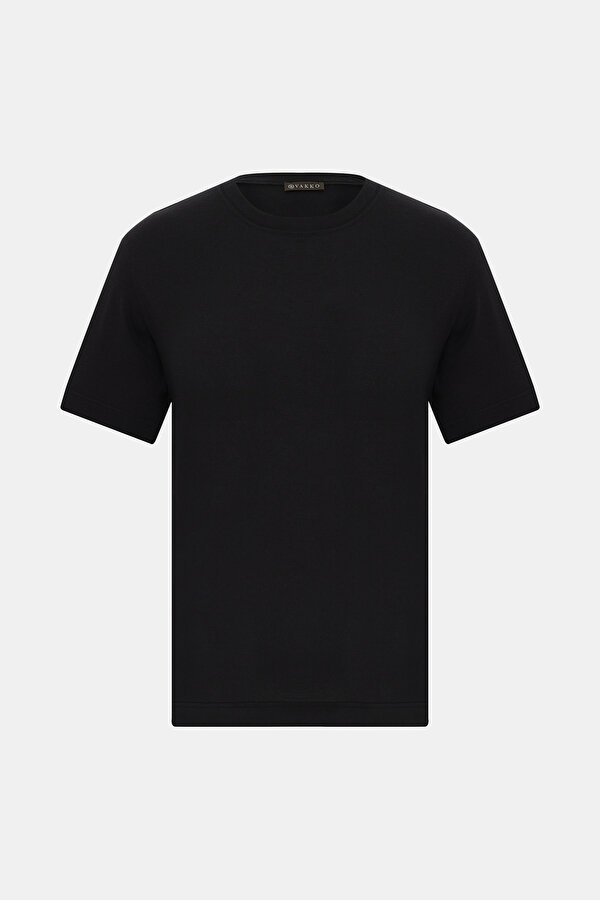 BLACK BASIC / ROUND NECKLINE SHORT SLEEVE TSHIRT