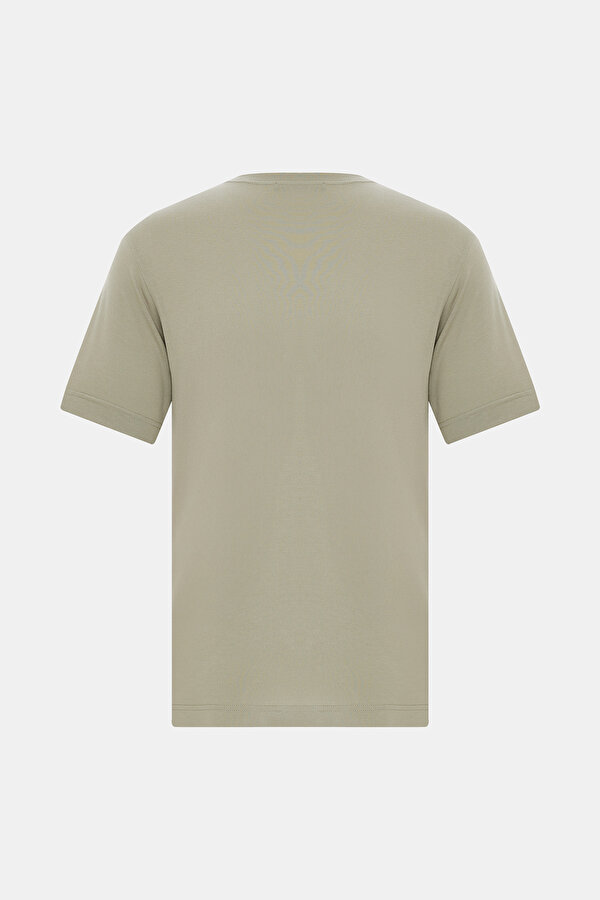 DARK BEIGE BASIC / ROUND NECKLINE SHORT SLEEVE TSHIRT 2