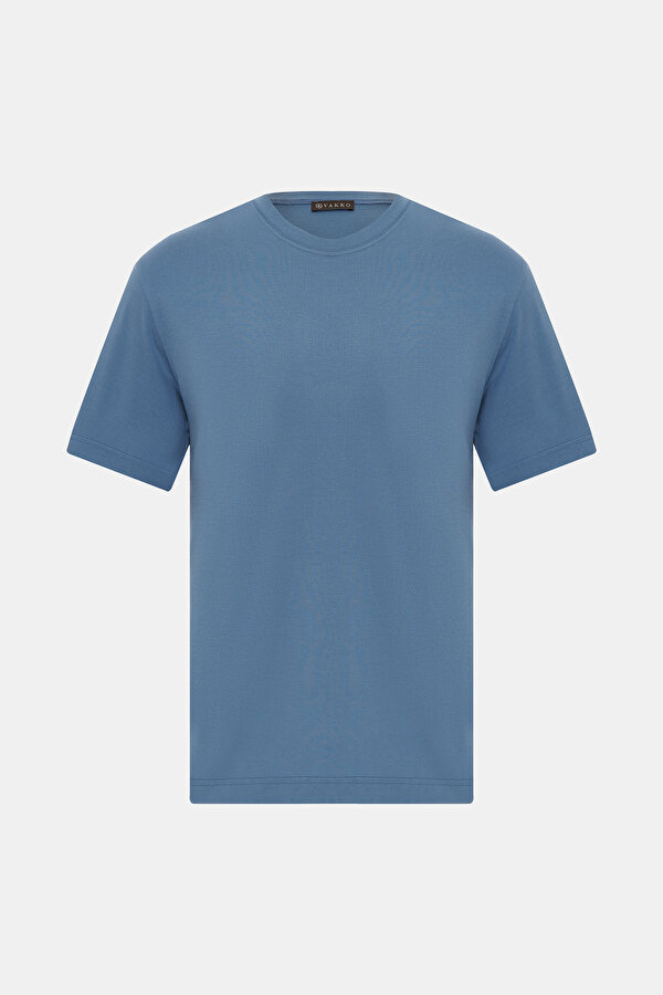 DARK BLUE BASIC / ROUND NECKLINE SHORT SLEEVE TSHIRT
