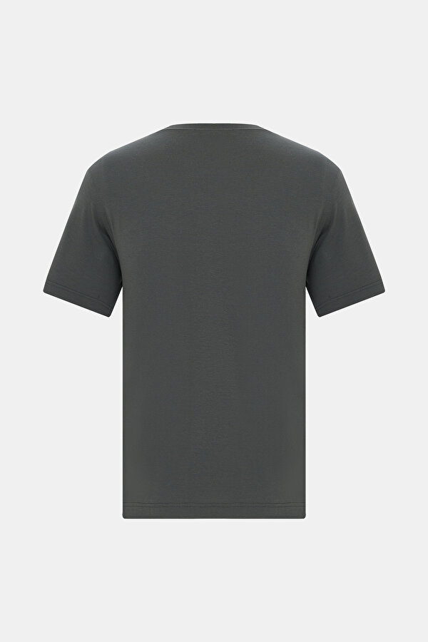 KHAKI BASIC / ROUND NECKLINE SHORT SLEEVE TSHIRT 2