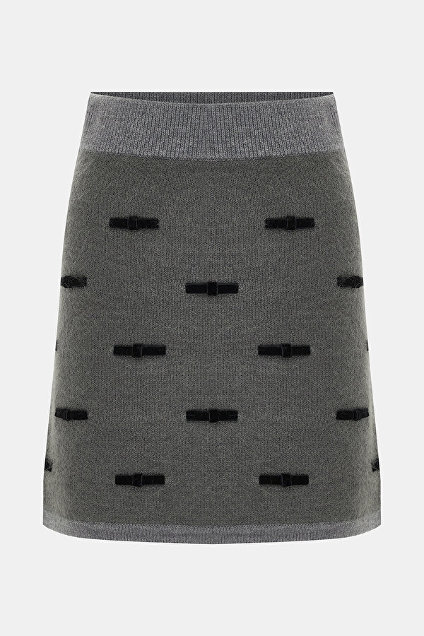 DARK GREY WOOL SKIRT