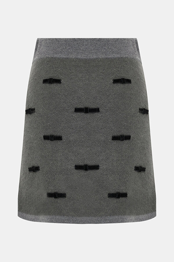 DARK GREY WOOL SKIRT 2