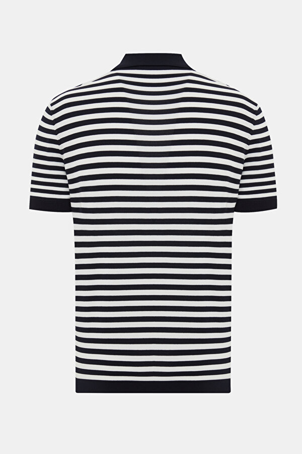 NAVY BLUE POLO NECK SHORT SLEEVE TSHIRT 2