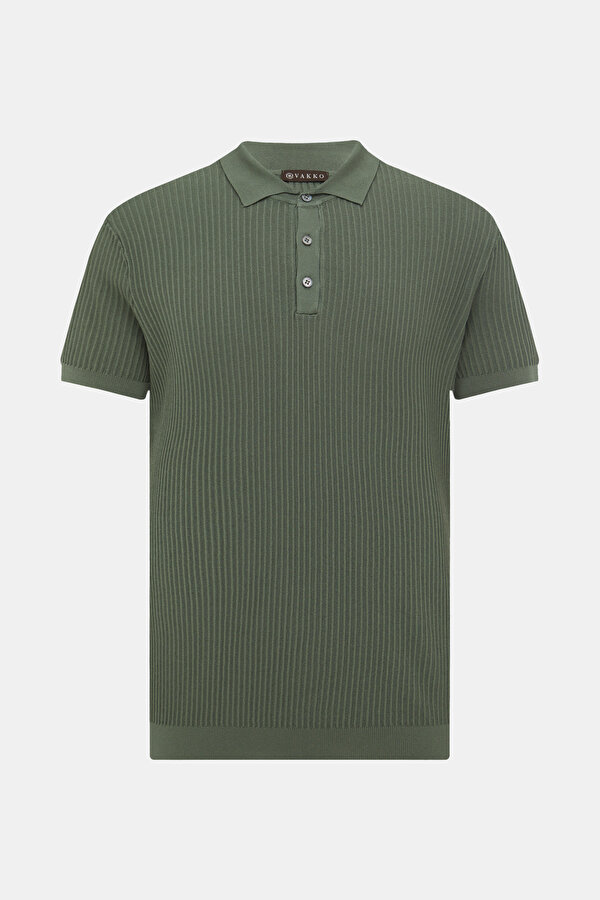 GREEN POLO NECK SHORT SLEEVE TSHIRT