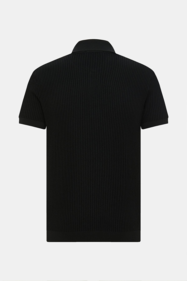 BLACK POLO NECK SHORT SLEEVE TSHIRT 2