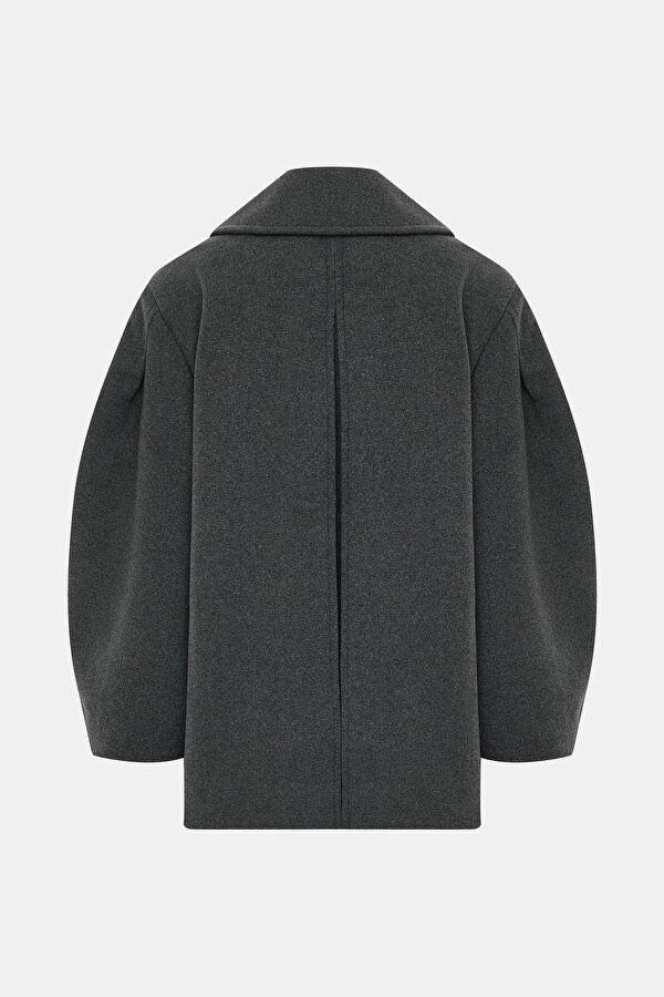 GREY WOOL REEFER JACKET 2