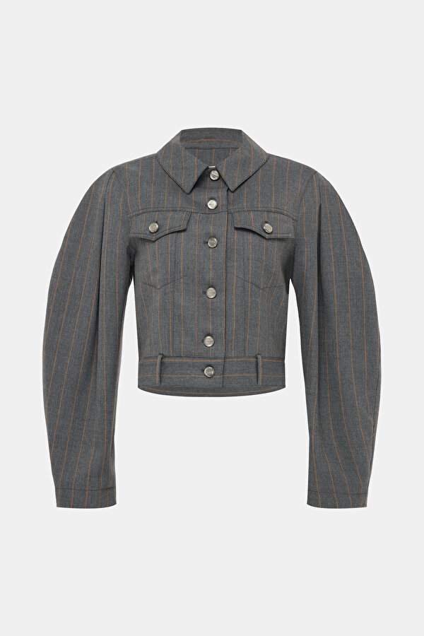 GREY BUTTONED JACKET