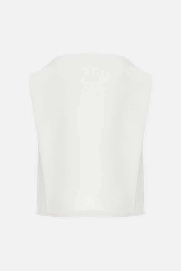 ECRU STRAPLESS SLEEVELESS BLOUSE 7