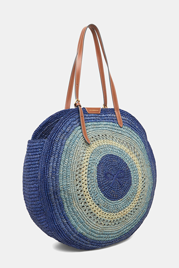 NAVY BLUE RAFFIA BAG 2
