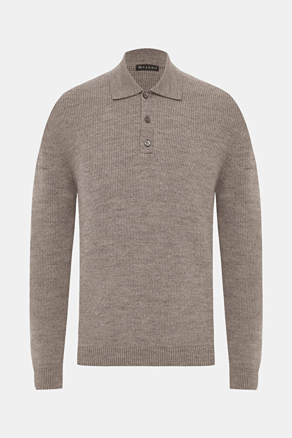 BROWN POLO NECK TRICOT