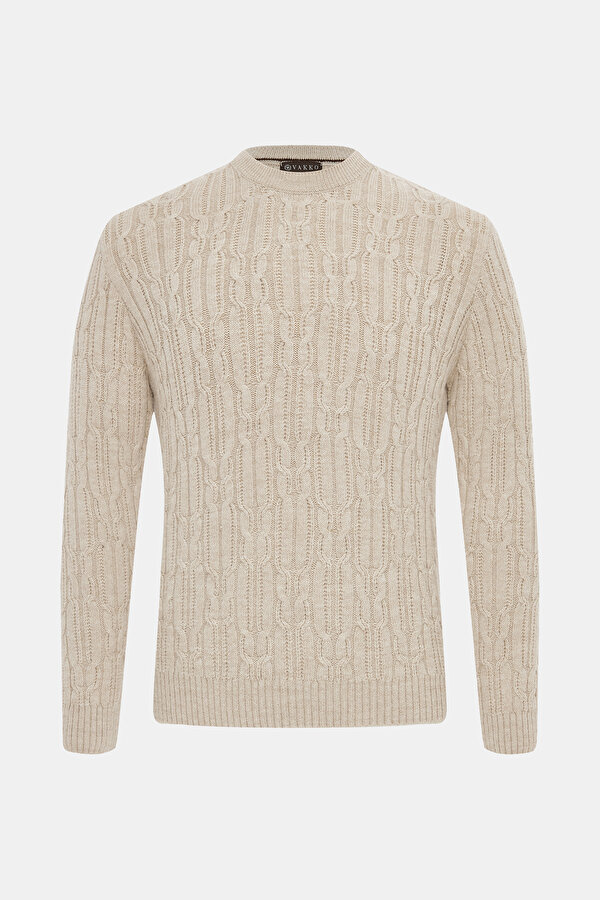 BEIGE BASIC / ROUND NECKLINE TRICOT