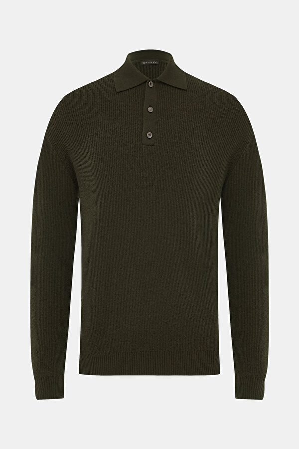 GREEN POLO NECK TRICOT