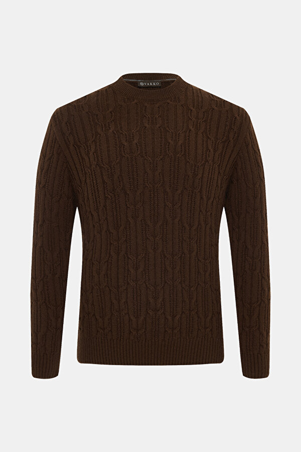 DARK BROWN BASIC / ROUND NECKLINE TRICOT