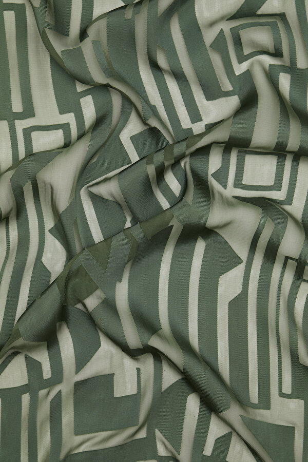 NEPHY GEOMETRIC DESIGN SATIN STRIPED SILK FABRICS SHAWL 2