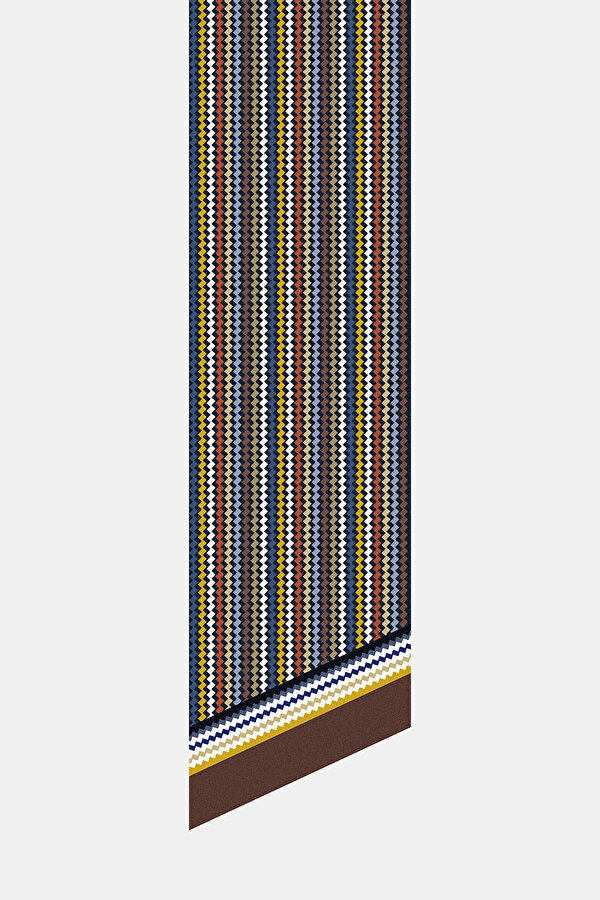 GEOMETRİK DESENLİ TWILL İPEK FULAR 2