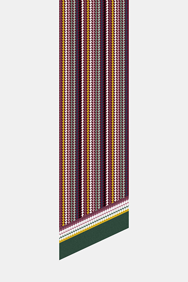GEOMETRİK DESENLİ TWILL İPEK FULAR 2