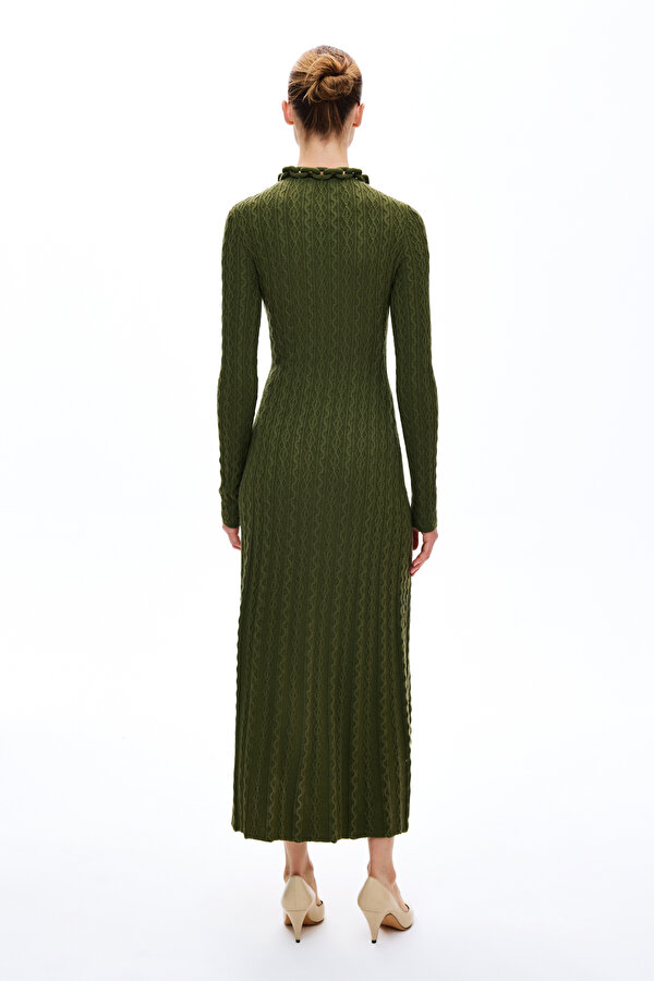 KHAKI MIDI DRESS 2