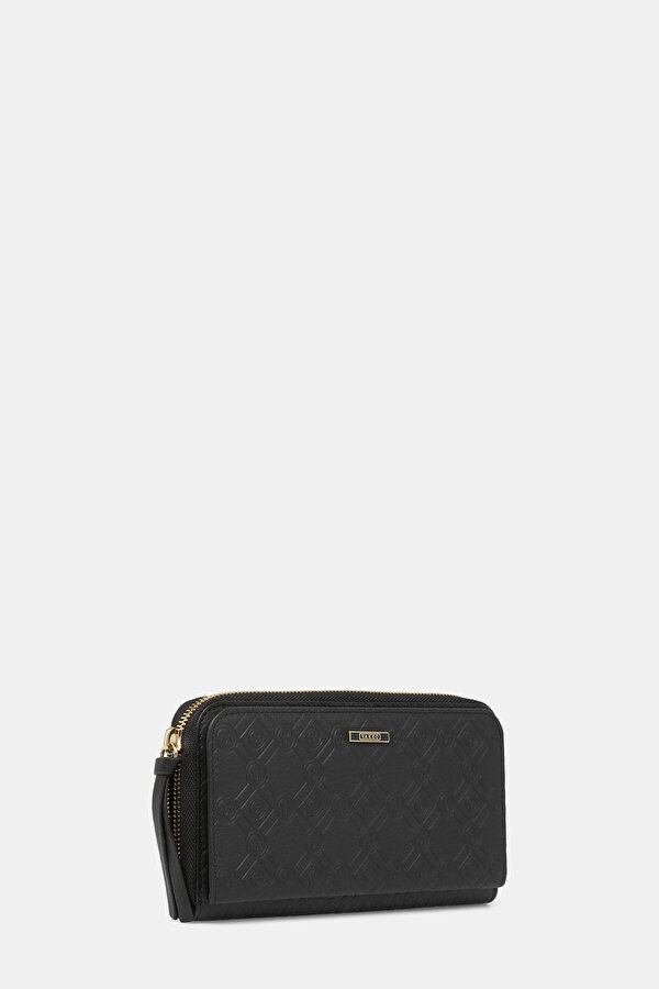BLACK MONOGRAM LEATHER WALLET 2