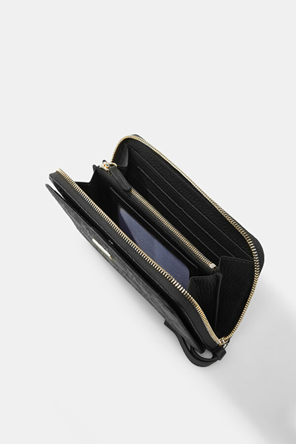 BLACK MONOGRAM LEATHER WALLET 6