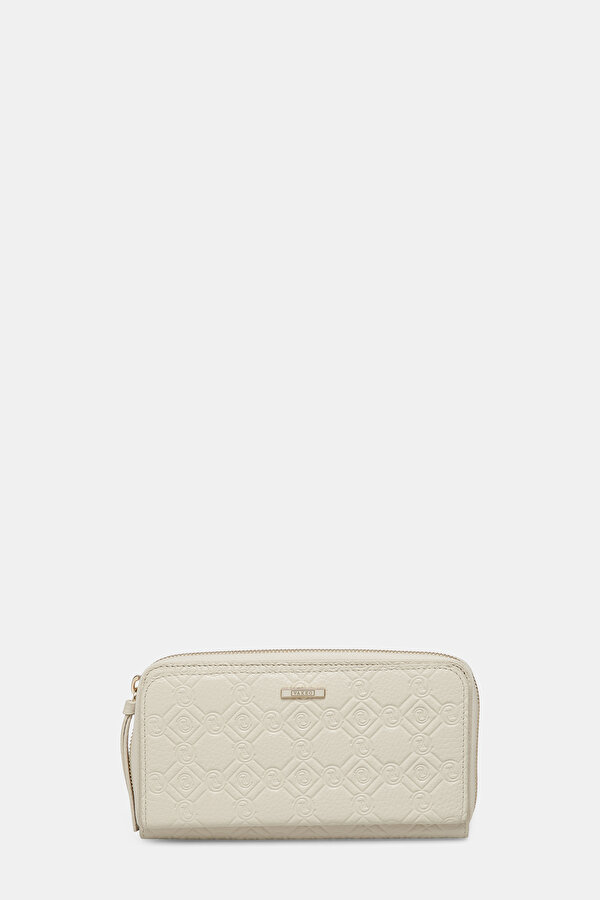 ECRU MONOGRAM LEATHER WALLET