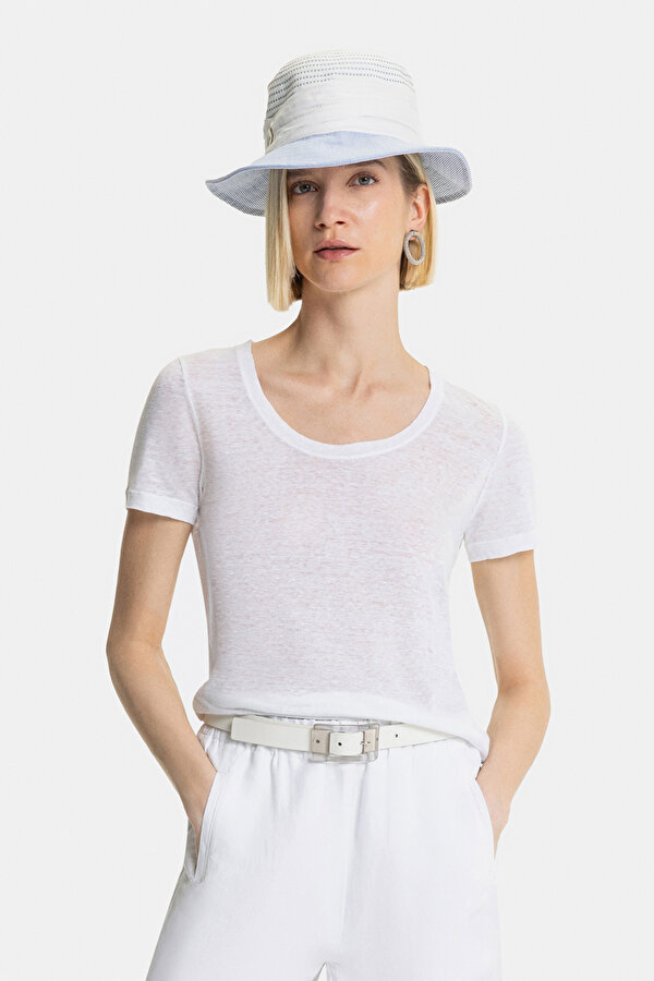 BEIGE BASIC / ROUND NECKLINE SHORT SLEEVE TSHIRT