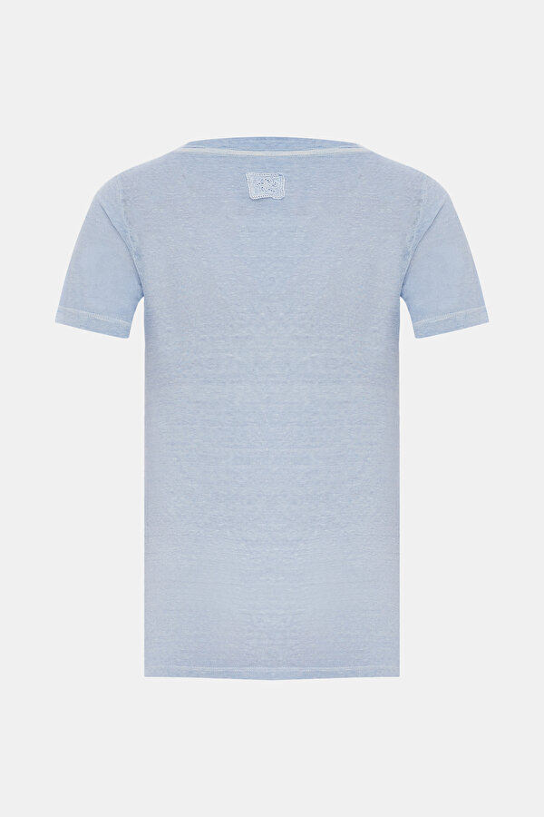 BLUE V NECK SHORT SLEEVE TSHIRT 2