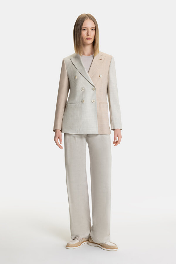 ECRU WIDE LEG TROUSERS