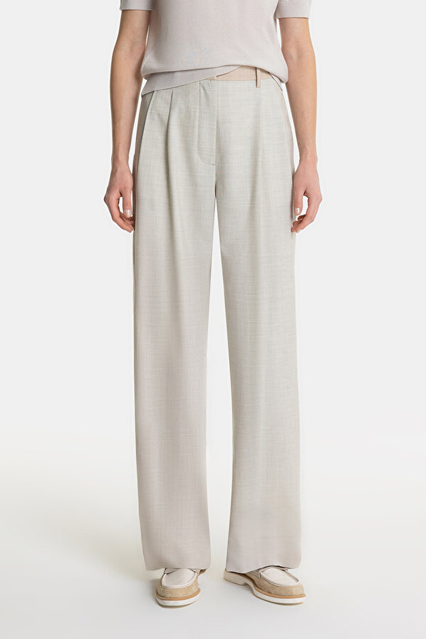 ECRU WIDE LEG TROUSERS 2
