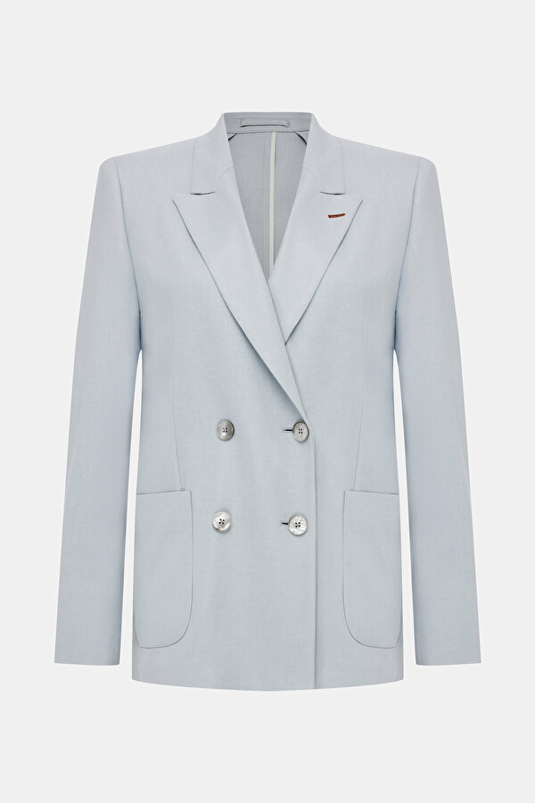 LIGHT GREY SURPLICE NECKLINE (CROSS-OVER NECKLINE) JACKET 6