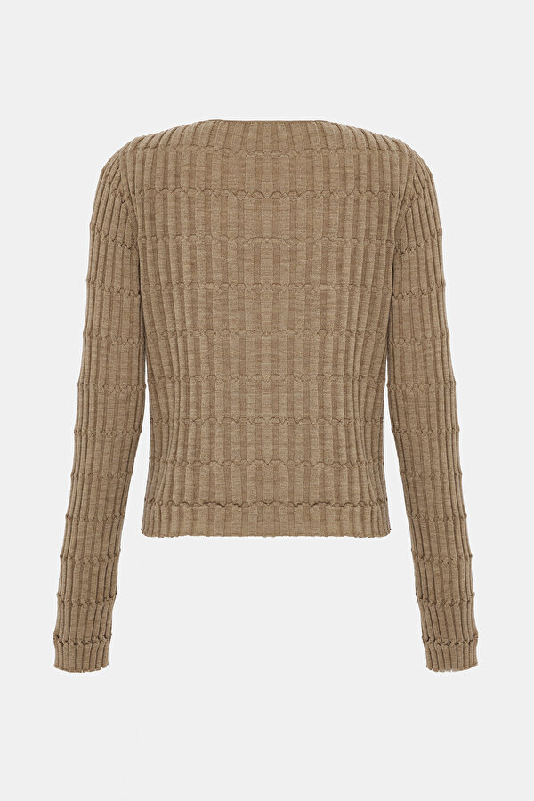 BEIGE WOOL CARDIGAN 2