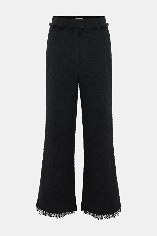 BLACK WIDE LEG TROUSERS
