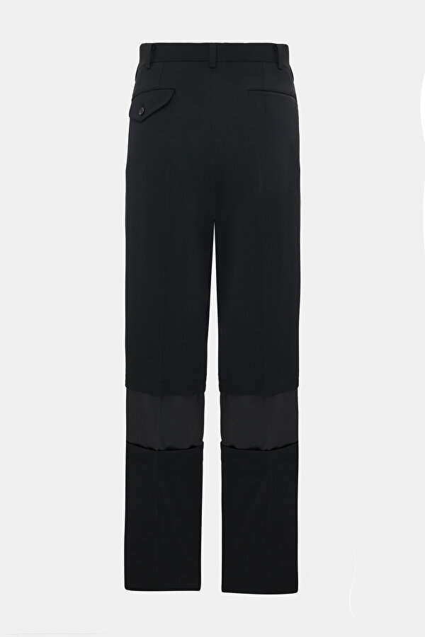 BLACK STRAIGHT CUT WOOL TROUSERS 2